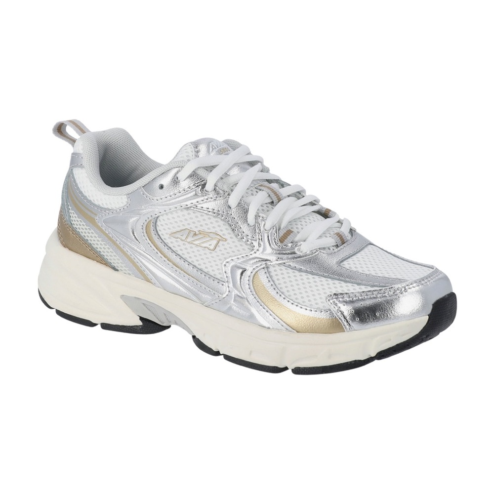 Avia Women's Silver and Gold Mesh Lace-Up Sneakers Sz. 11